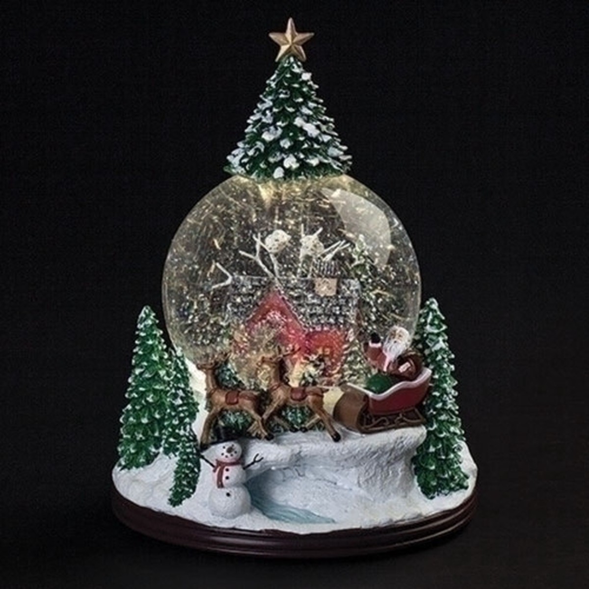 9.25″ LED Lighted Cabin Christmas Musical Snow Globe