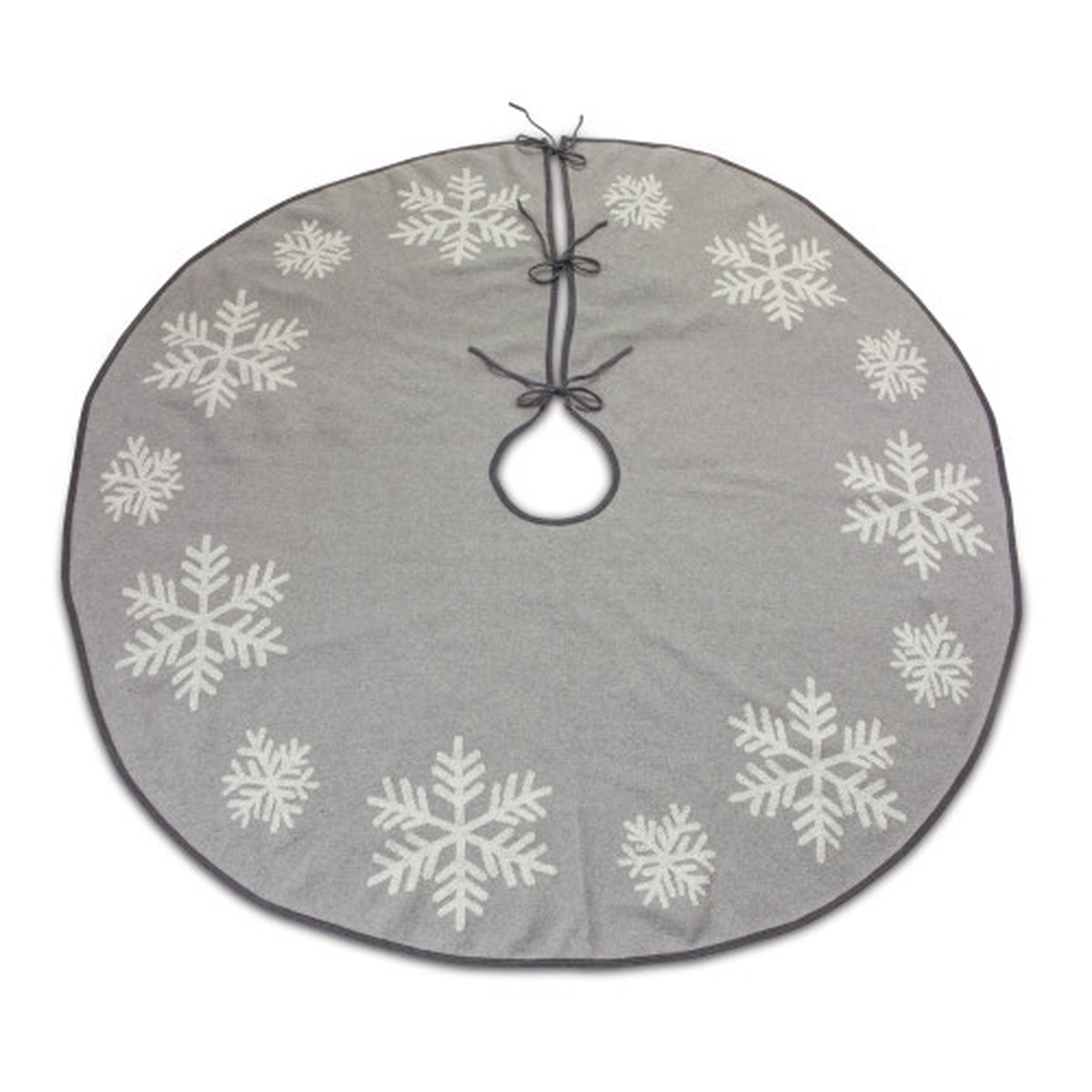 Snowflake Christmas Tree Skirt - 48" - Gray and White