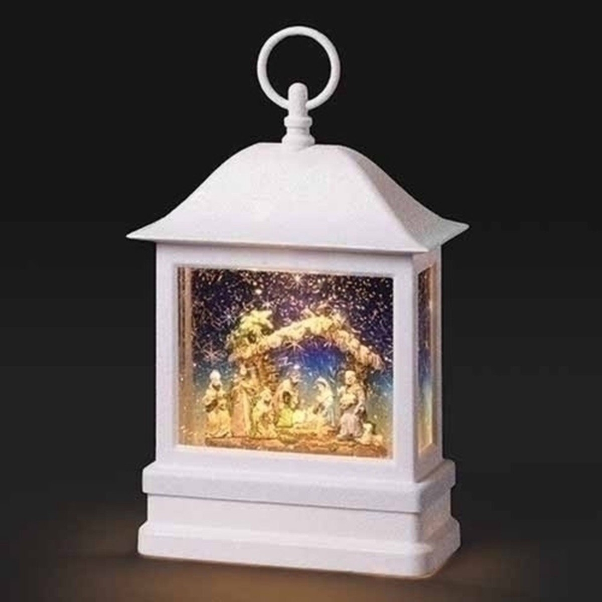 10.25″ LED Lighted Nativity Scene Christmas Snow Globe Lantern