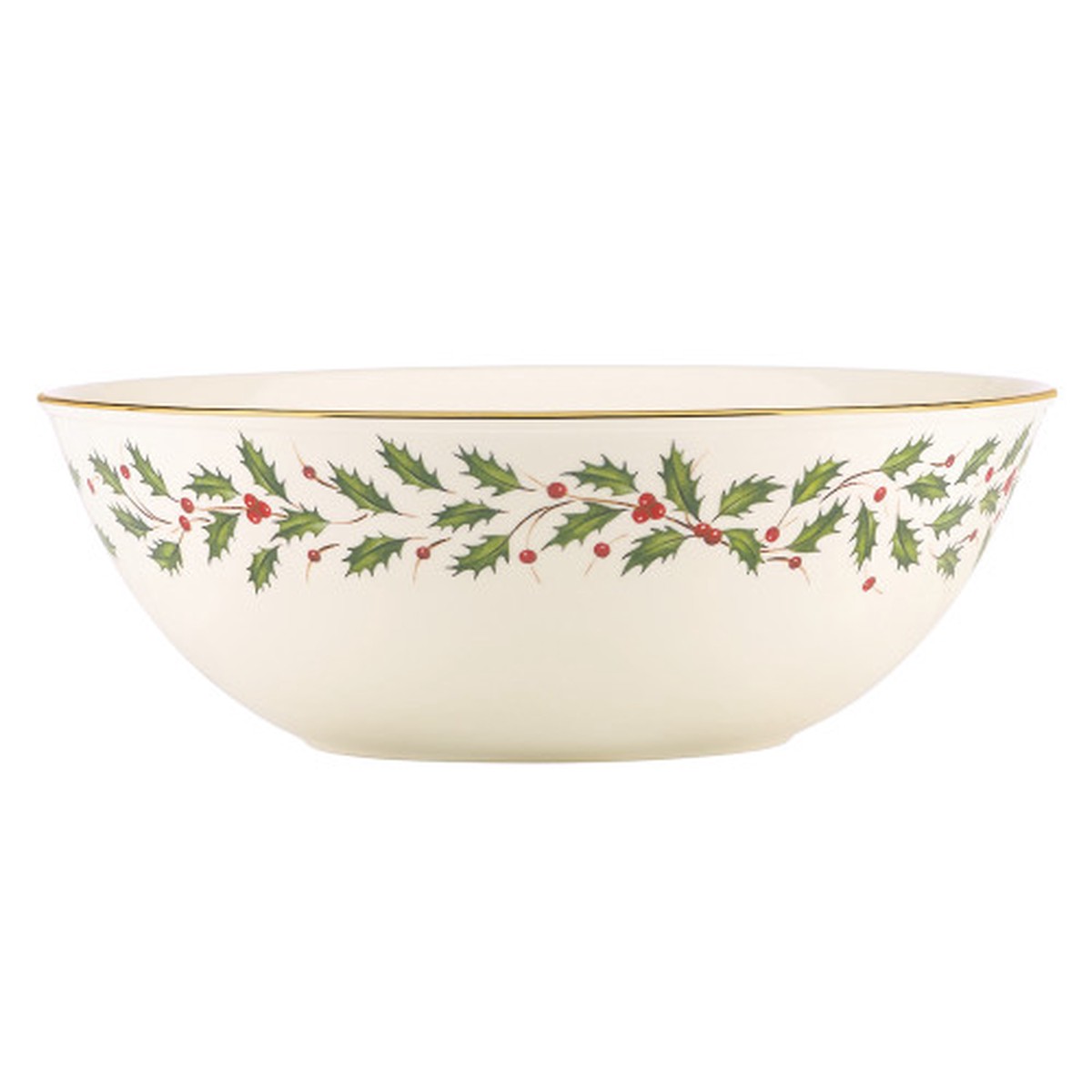 10.50″ Beige Christmas Red and Green Holiday Serving Bowl