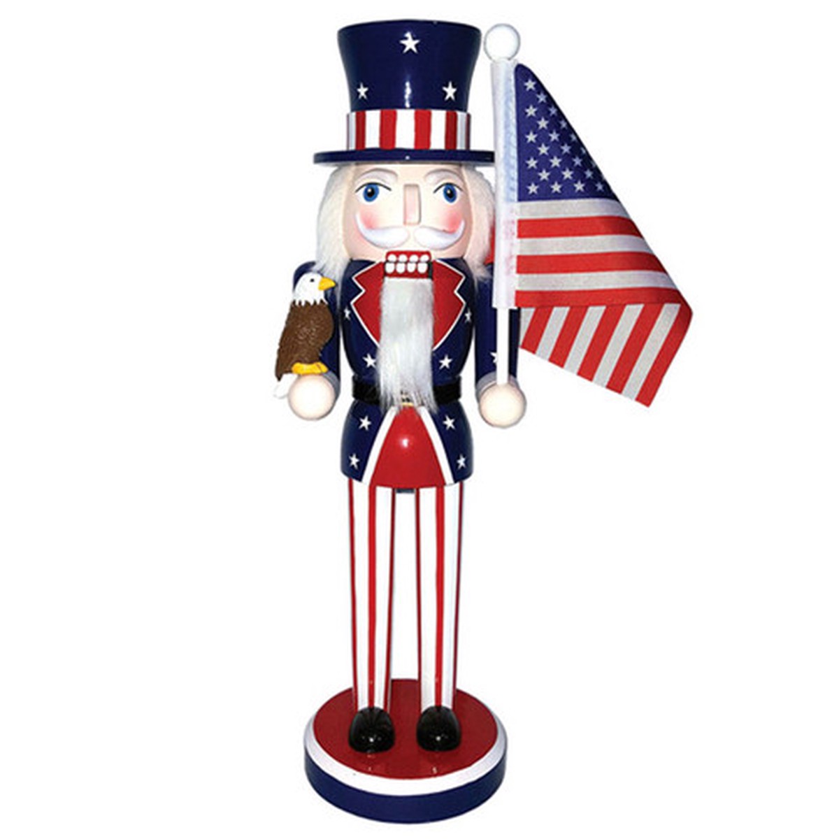 14″ Patriotic Christmas Nutcracker with Flag and Eagle