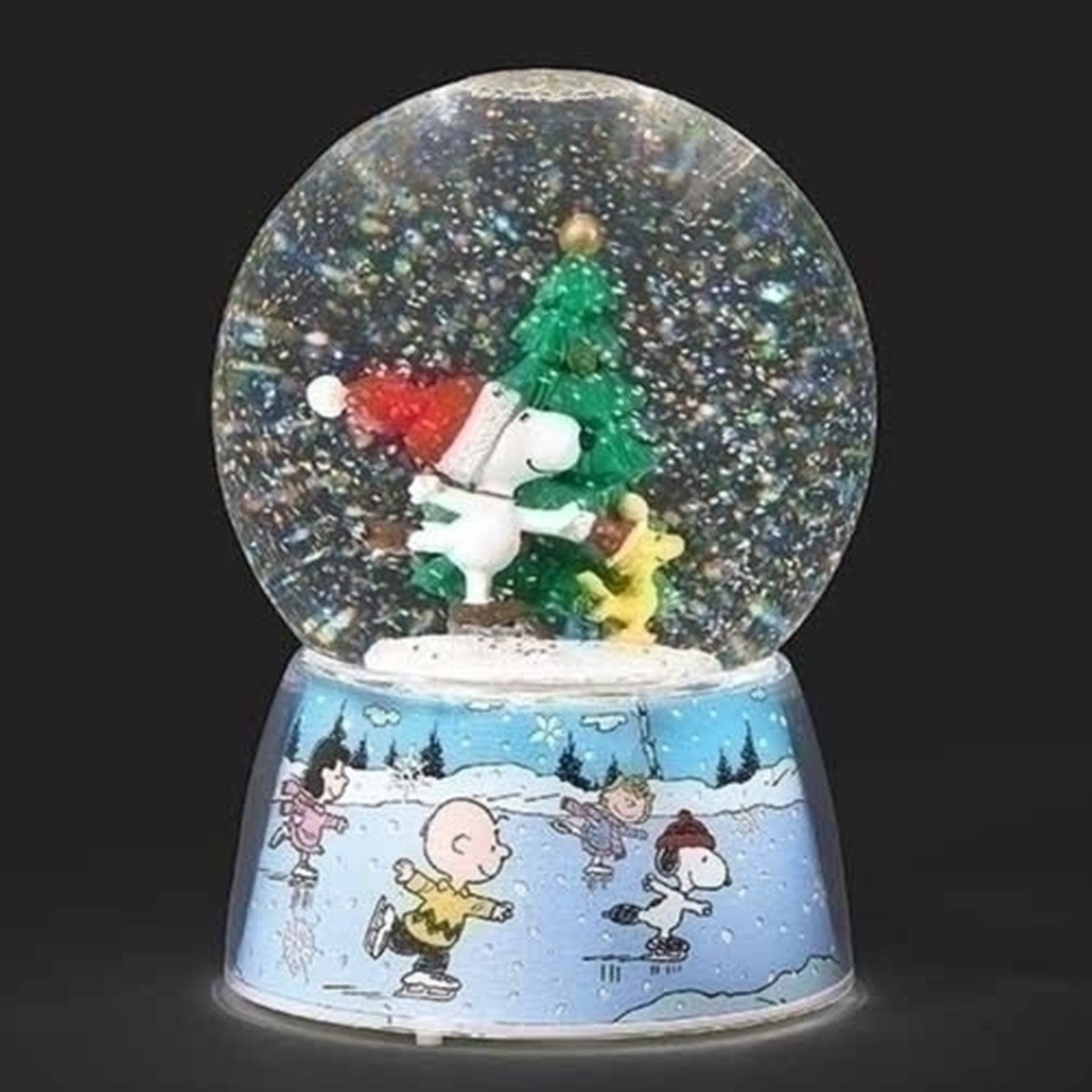 20.25″ LED Lighted Snoopy Christmas Musical Snow Globe