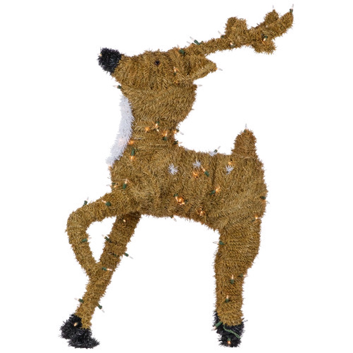 Pre-Lit Prancing Reindeer with Spots Outdoor Christmas Decoration – Brown
