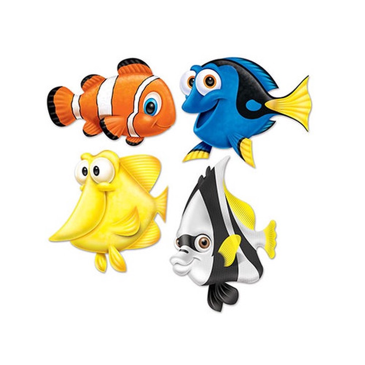 Under the Sea Fish Wall Decoration Props – 16.75″ – Yellow and Blue – Pack of 48