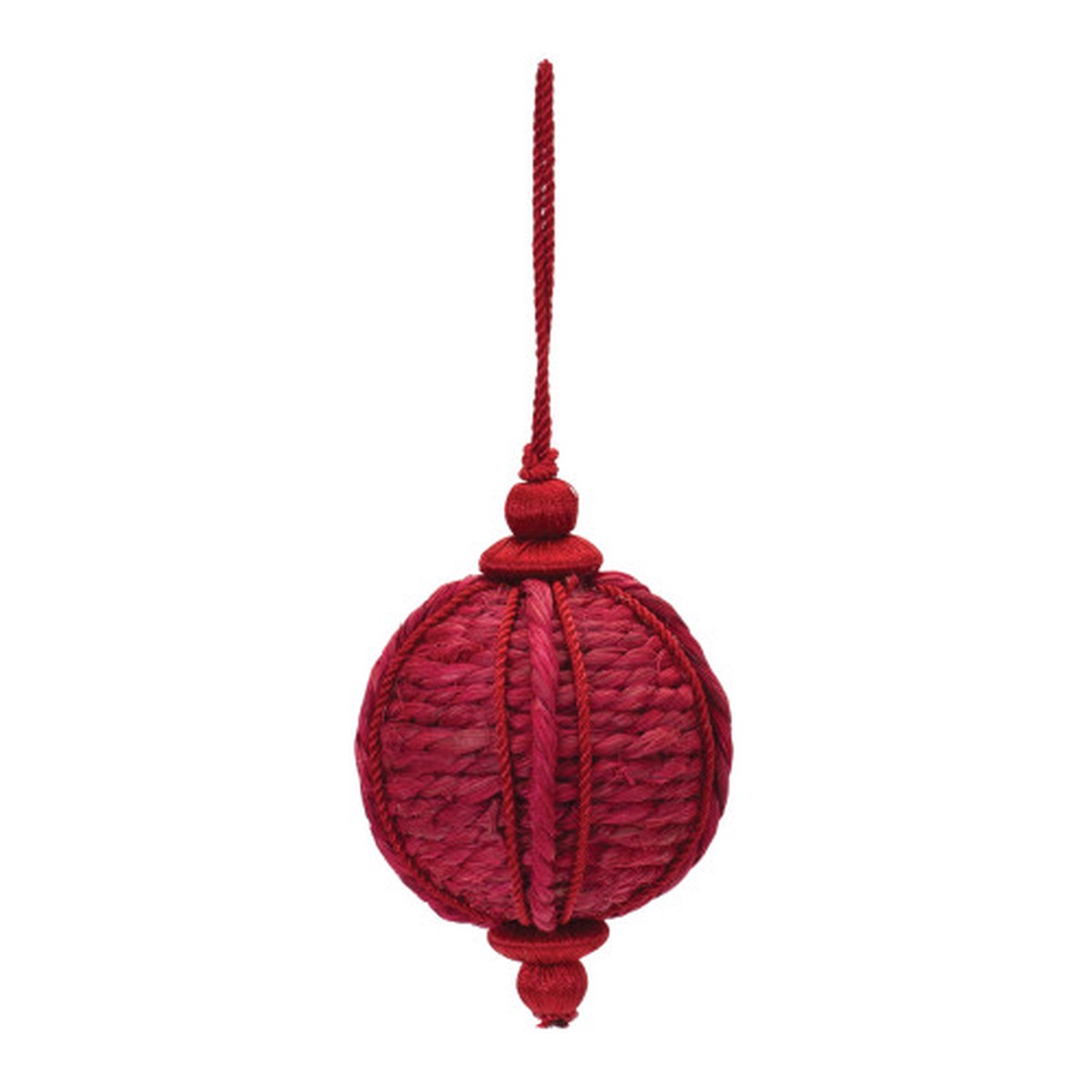 Woven Ball Christmas Ornaments – 5.5″ – Red – 6ct