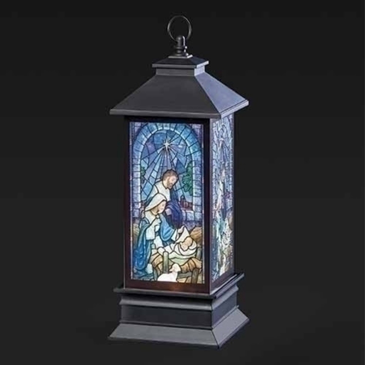 10.5″ LED Lighted Holy Family Nativity Christmas Snow Globe Lantern