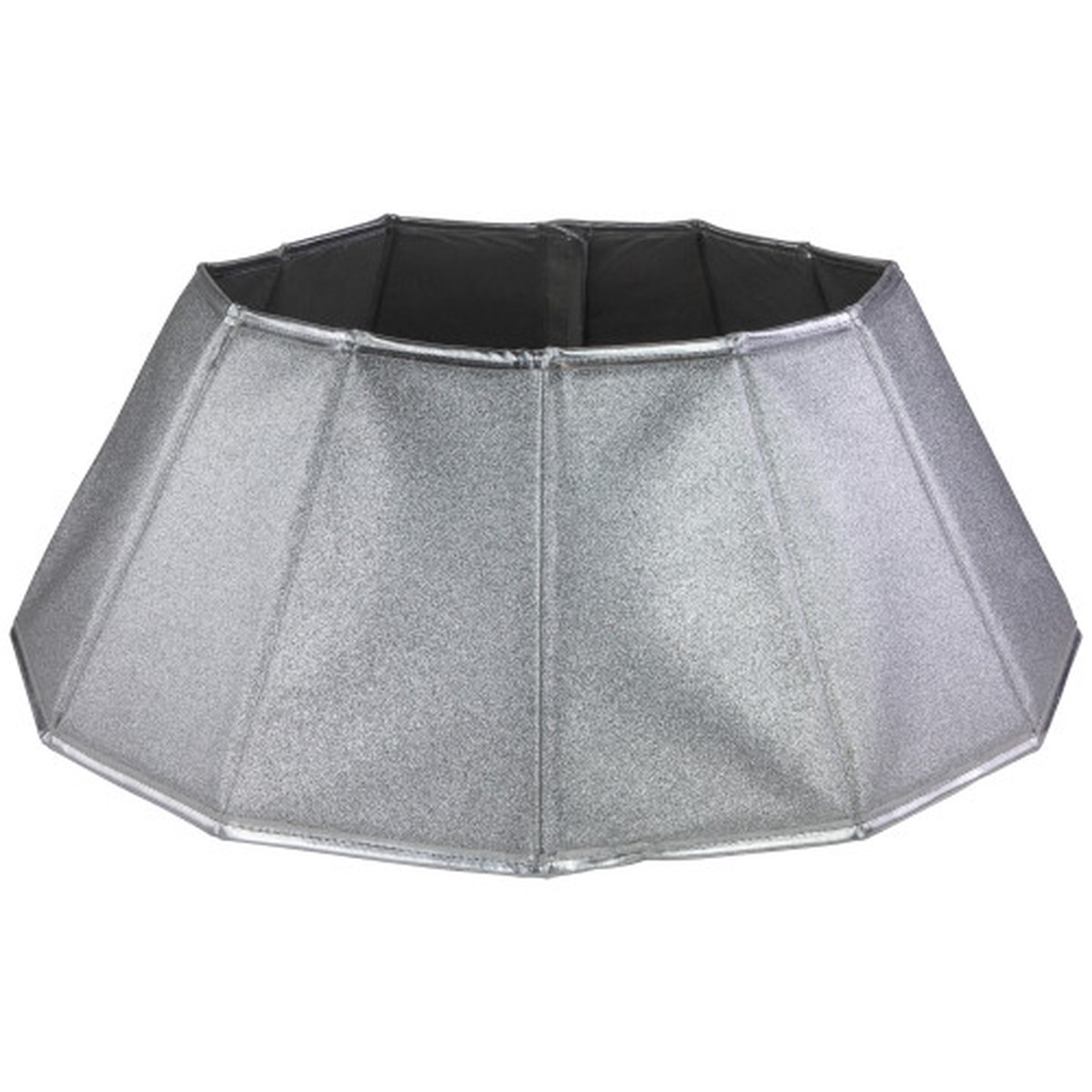 27″ Shiny Silver Fabric Hexagonal Christmas Tree Collar