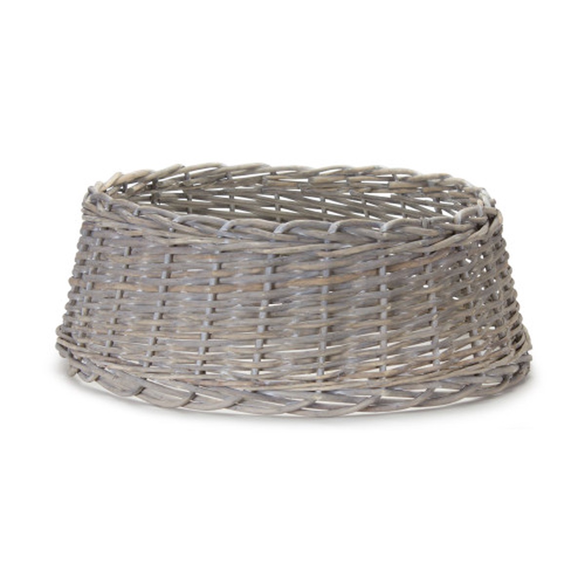 Basket Weave Christmas Tree Collar – 24″ – Brown and Gray