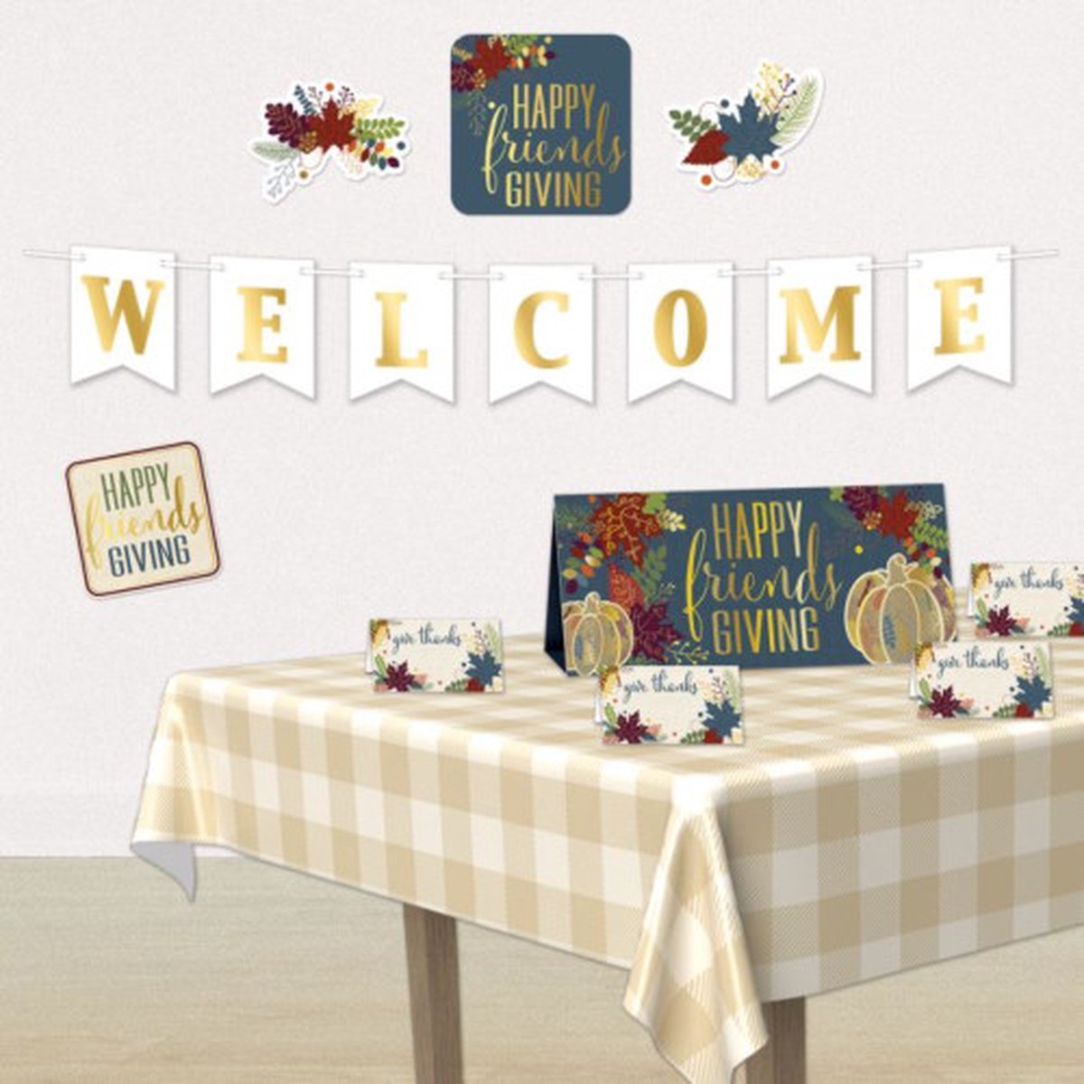 Welcome Foil Party Streamers – 6′ – Gold and White – Pack of 12