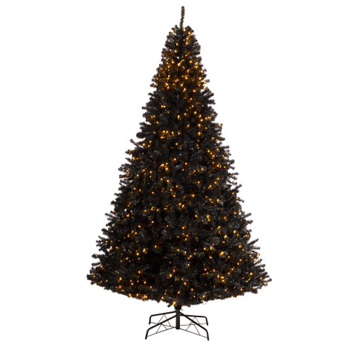 10′ Pre-Lit Black Artificial Christmas Tree, Clear LED Lights