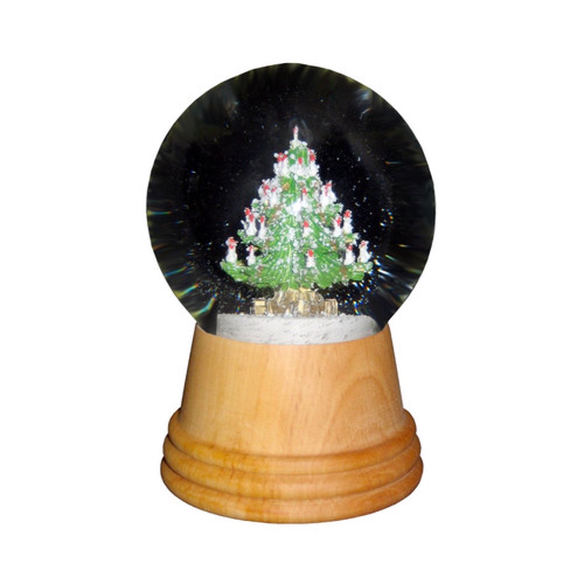 5″ Perzy Snow Globe Medium Christmas Tree with Wooden Base Decoration