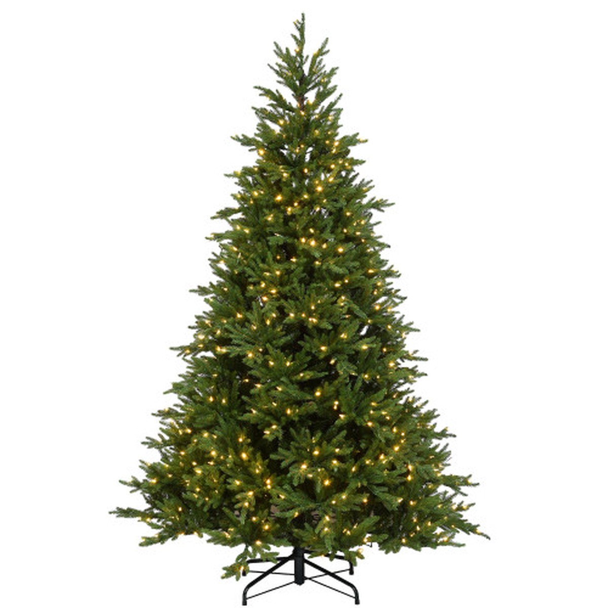 7.5 Pre-Lit Huron Spruce Medium Artificial Christmas Tree, Multicolor LED Lights