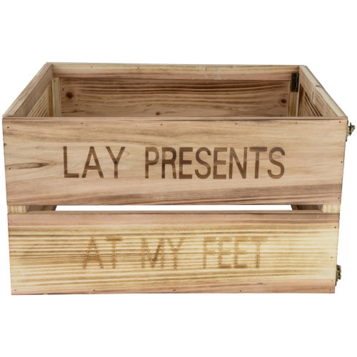 18″ Wood Crate “Lay Presents at My Feet” Christmas Tree Collar