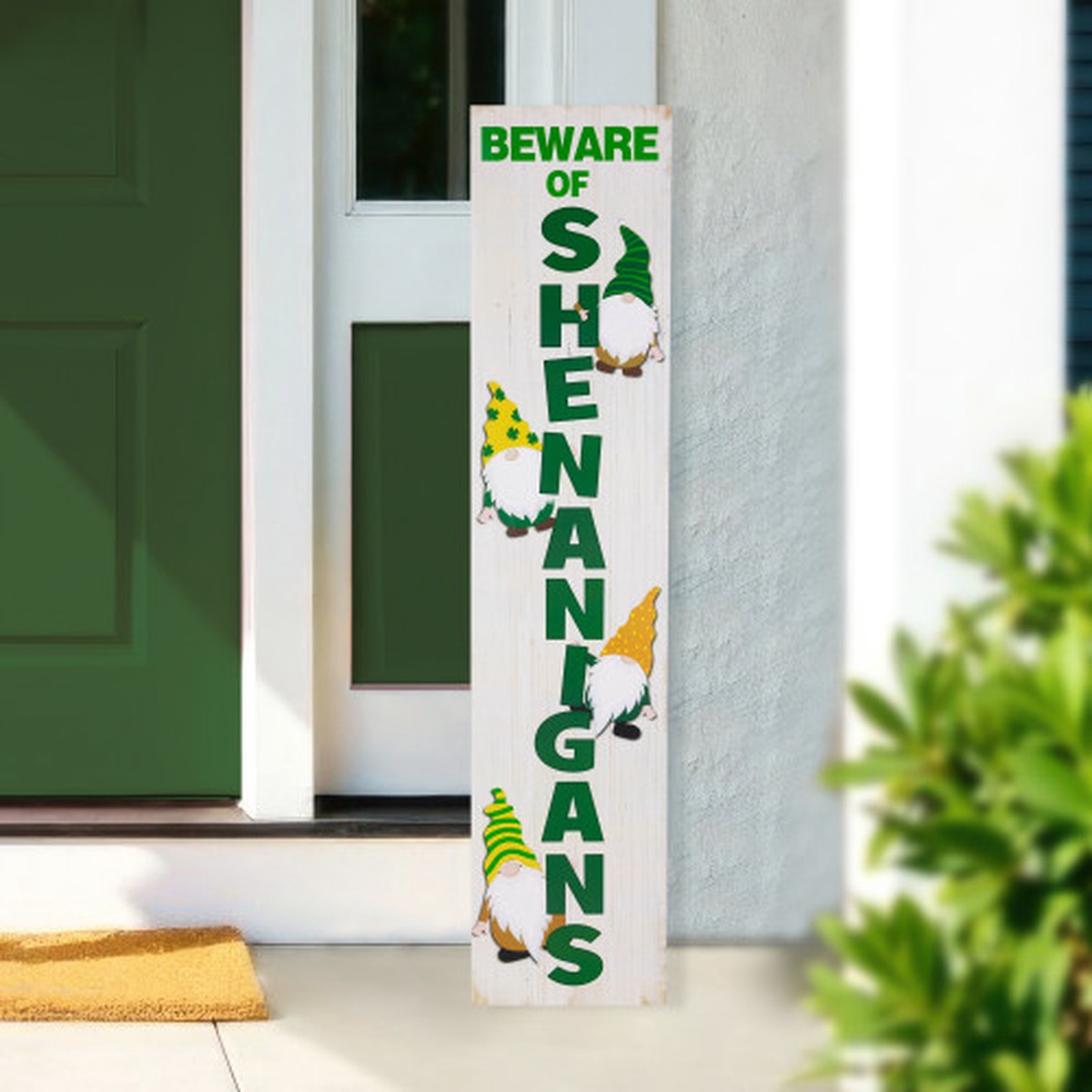 36″ Beware of Shenanigans St. Patrick’s Day Porch Board Sign Decoration
