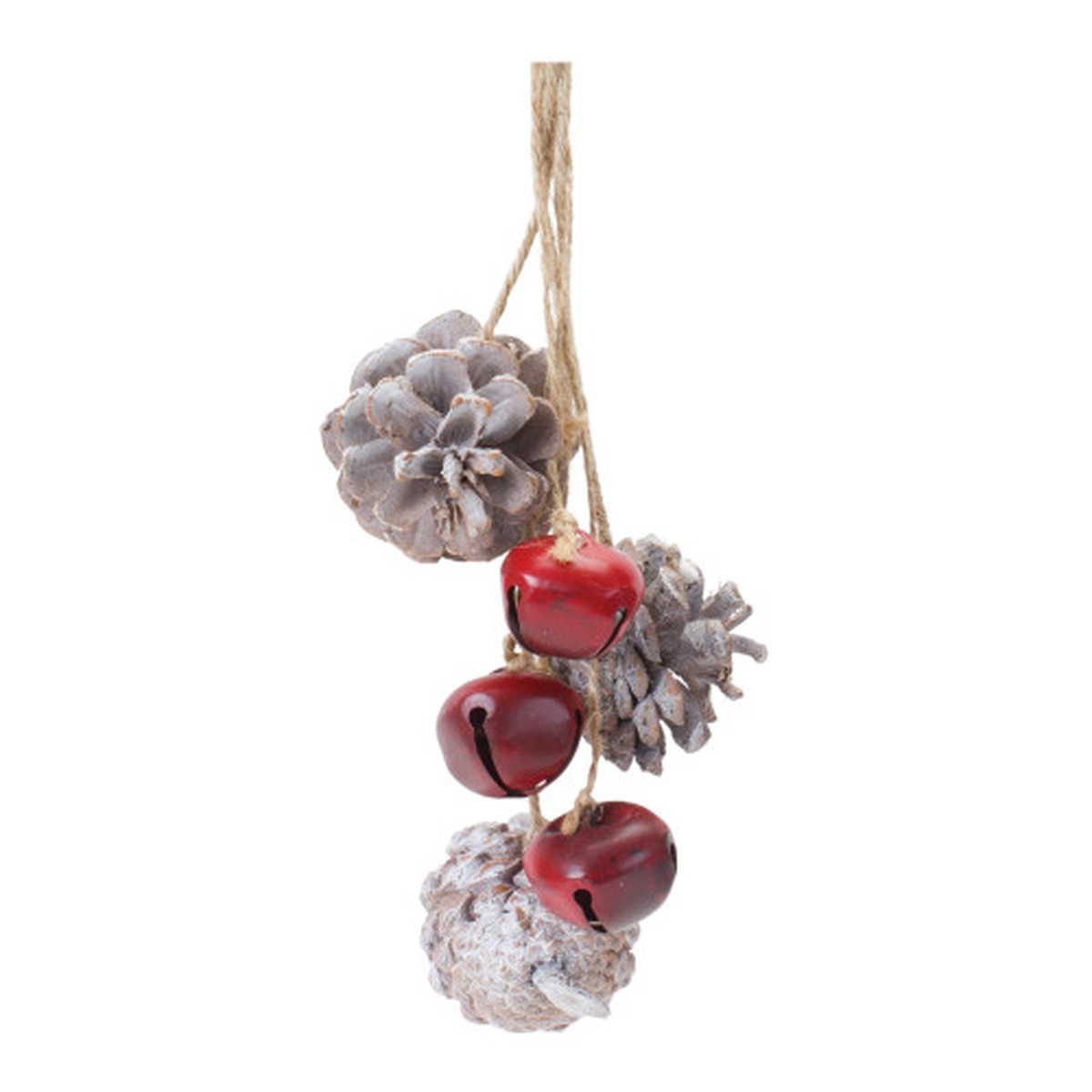 Set of 6 Bell and Pine Cone Christmas Ornaments 14″