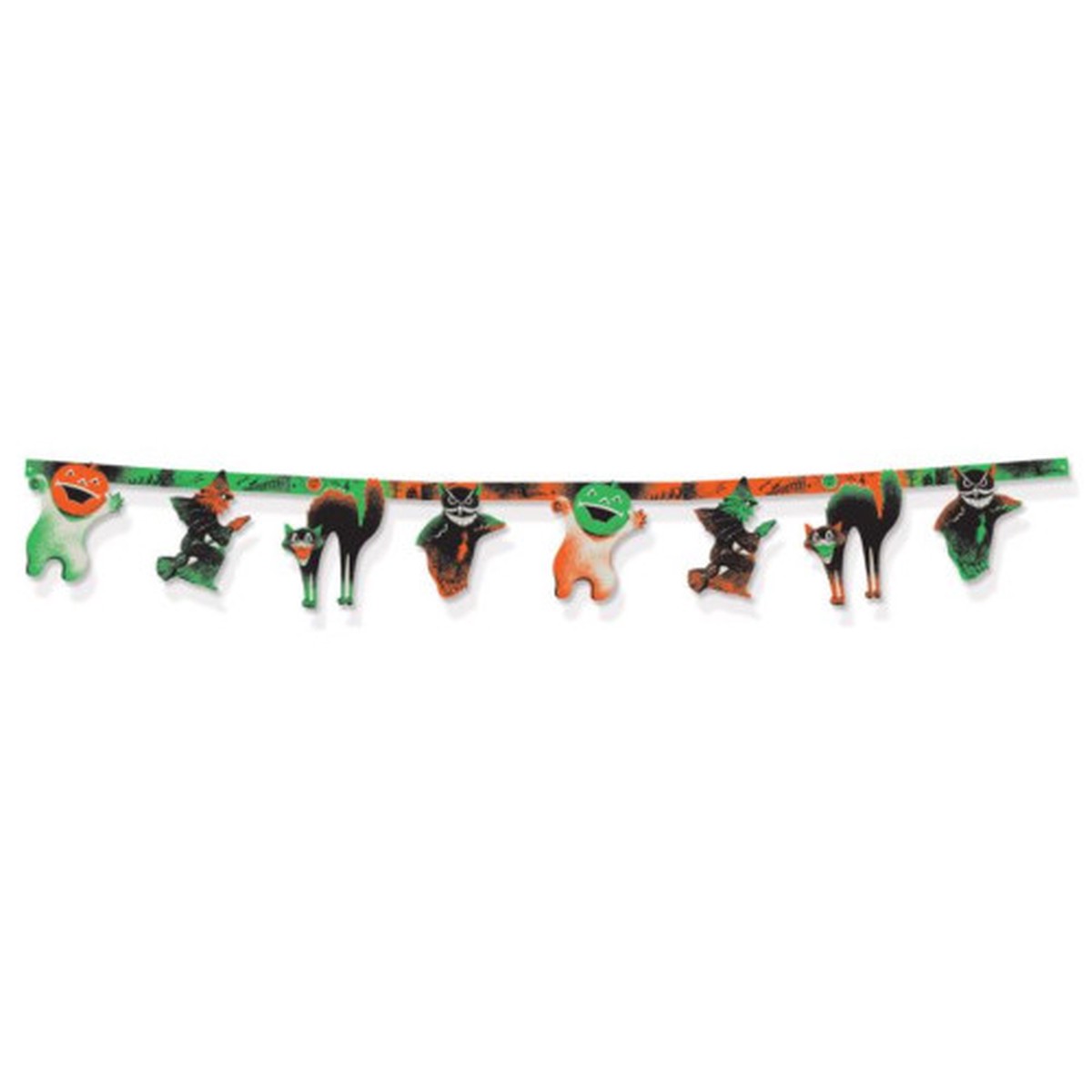Vintage Halloween Jointed Hanging Party Banners – 6′ – Pack of 12