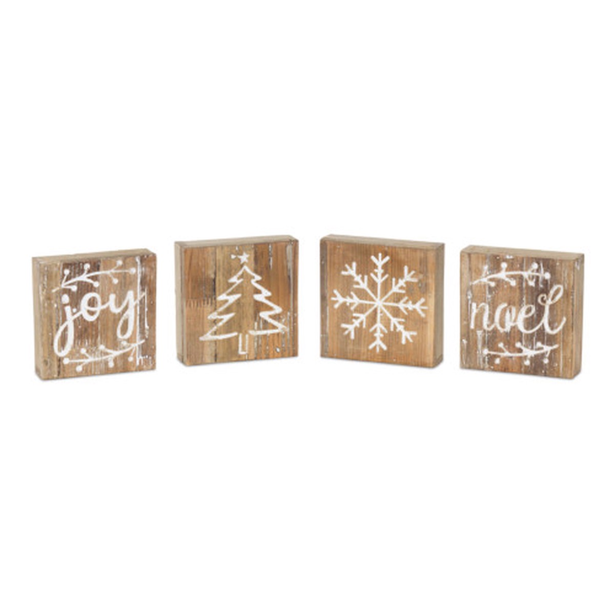 Wooden Christmas Tabletop Plaques – 6″ – Set of 8