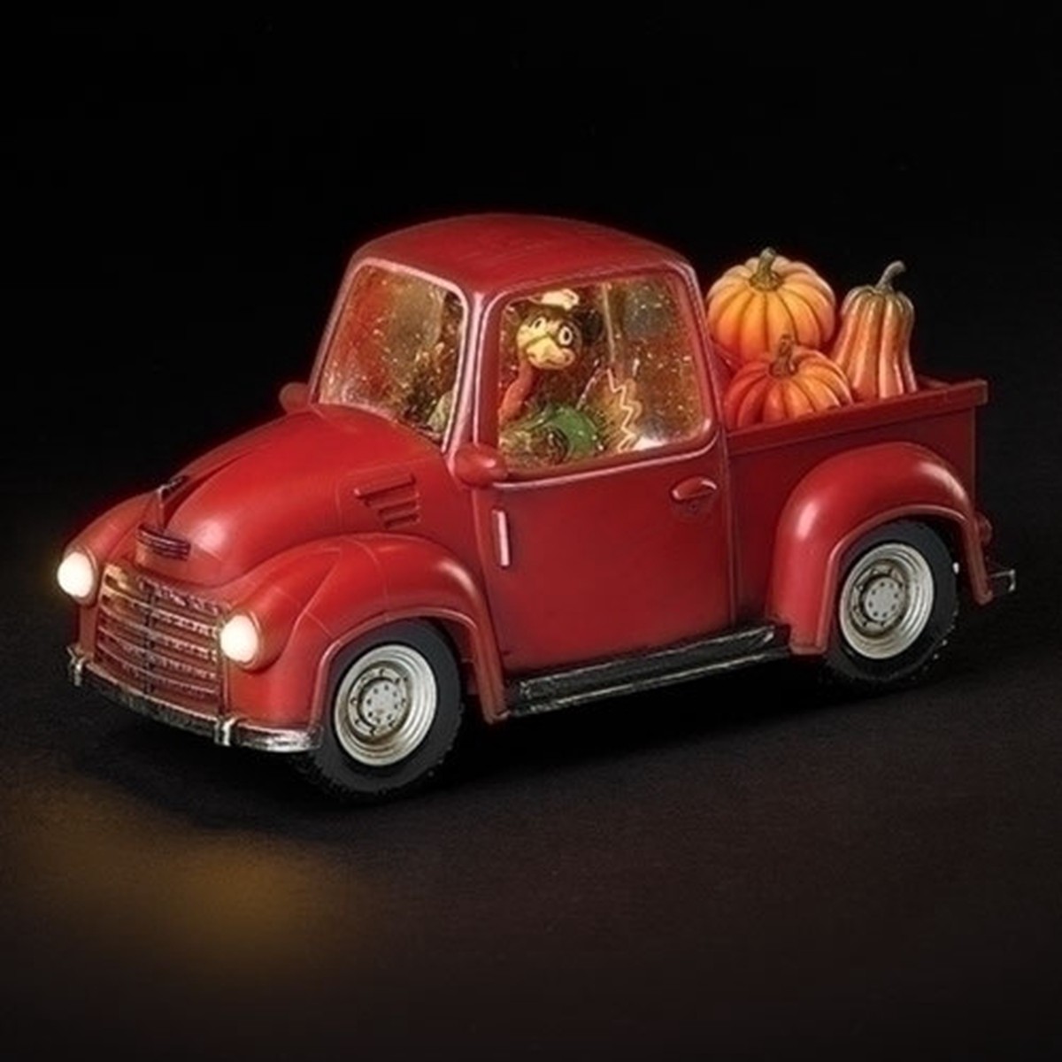11.25″ LED Lighted Pilgrim Turkey Thanksgiving Snow Globe Truck