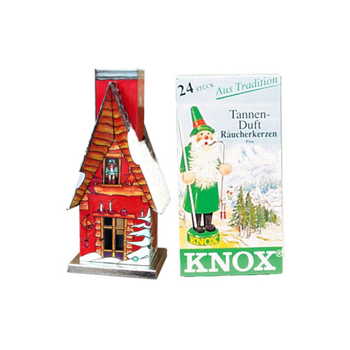13.5″ Red, Orange, and White Home Collectible Knox Metal Incense House with Incense – Red Only