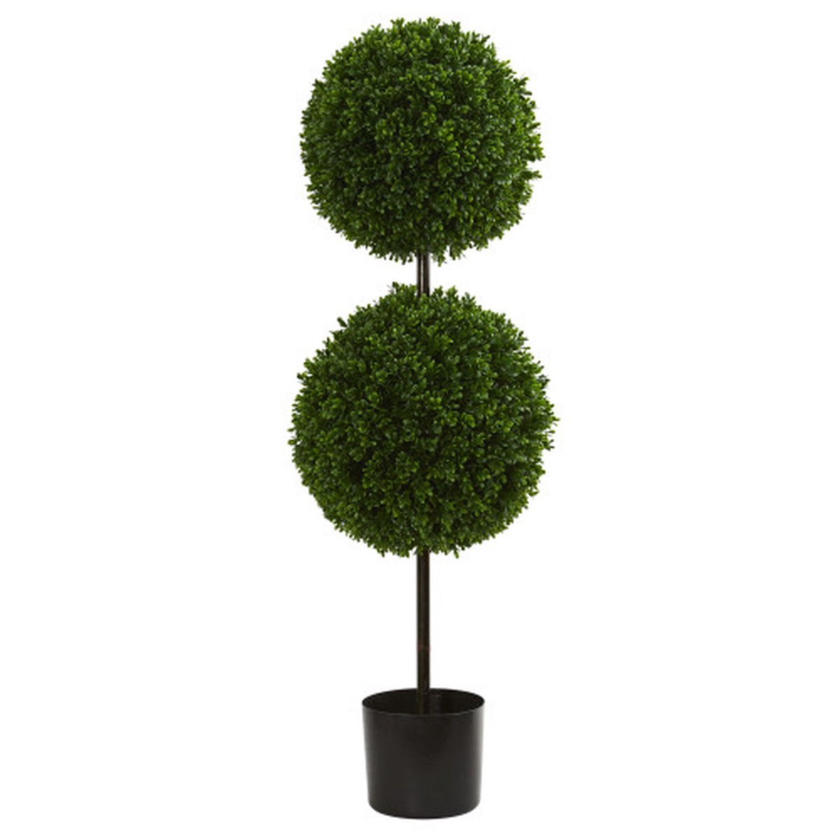 3.5′ Artificial Boxwood Topiary Double Ball Outdoor Tree with Planter