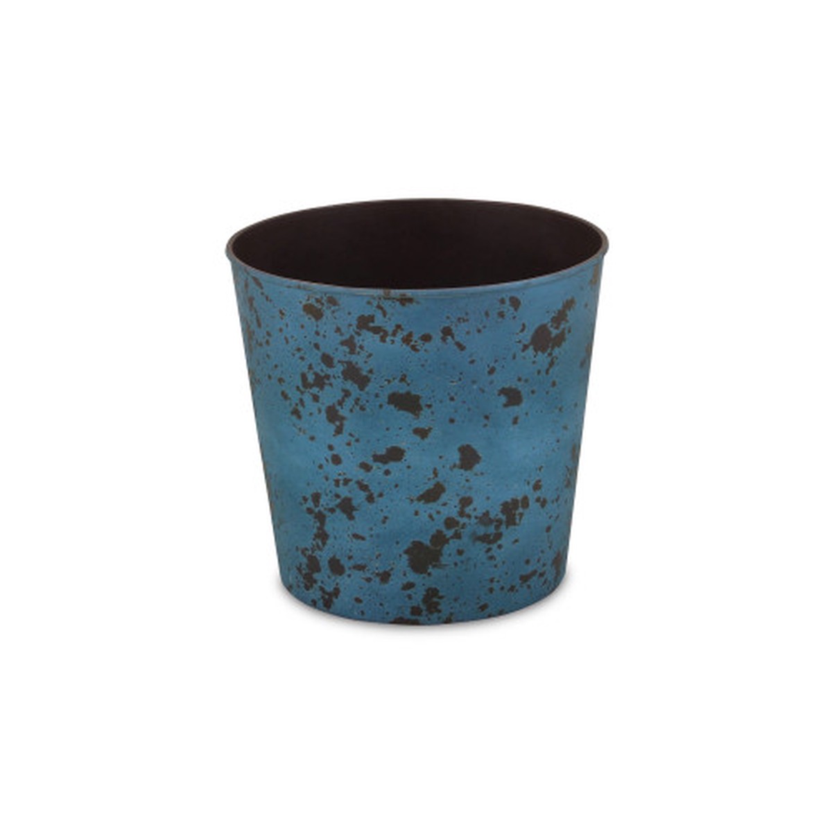 10.5″ Blue and Black Rustic Tapered Round Planter