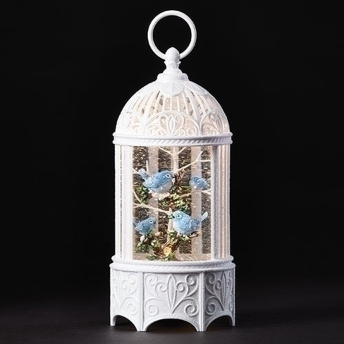 10″ LED Lighted Bluebird Christmas Snow Globe Lantern