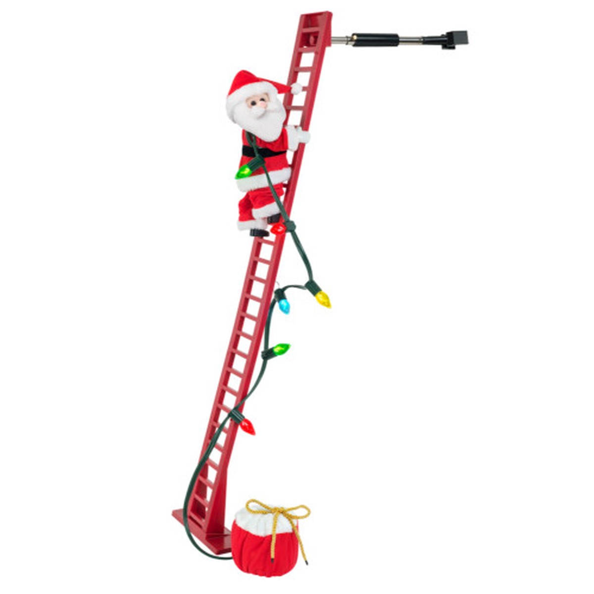 40″ Animated and Musical Climbing Santa with Light Strand Decoration
