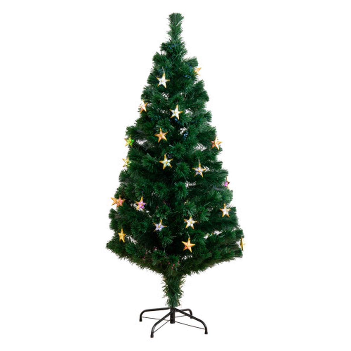 5′ Pre-Lit Fiber Optic Artificial Christmas Tree with Stars, LED Multicolor Lights