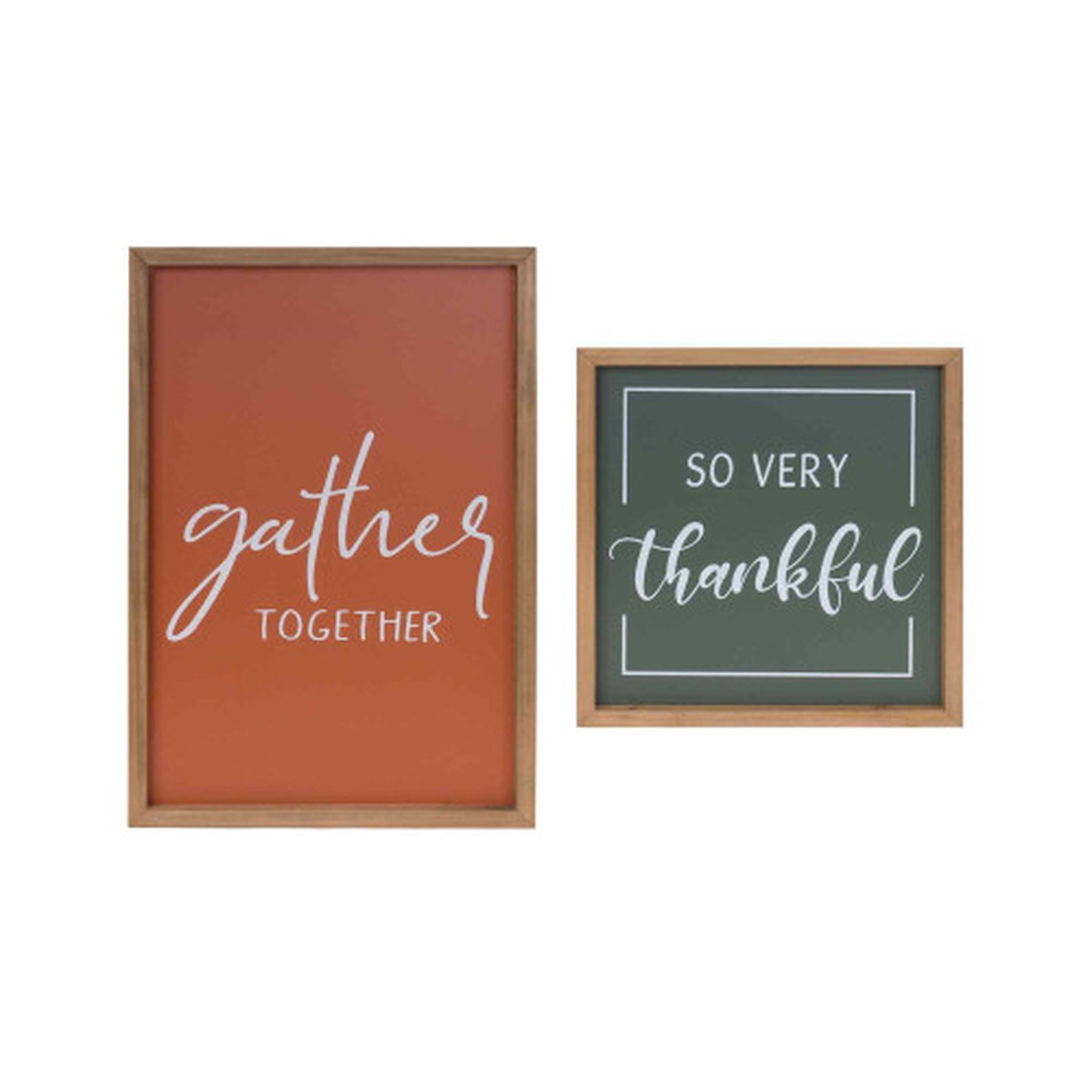 “Gather Together” and “So Very Thankful” Wall Signs – 18″ – Set of 2