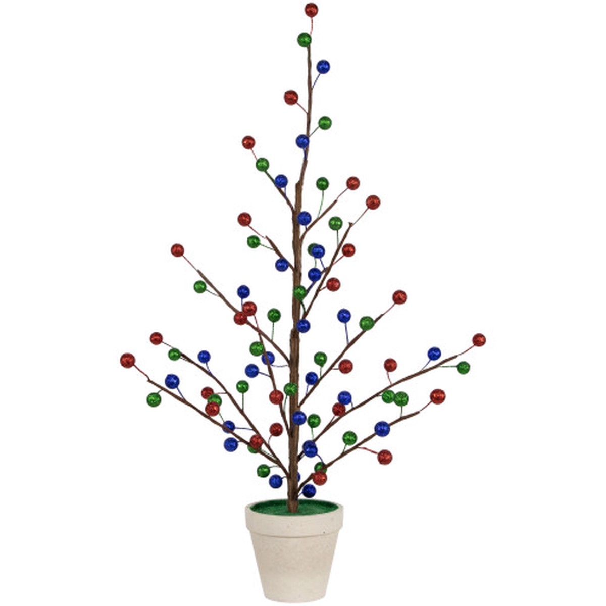 Glittered Ball Ornament Artificial Christmas Tree – Unlit – 24″