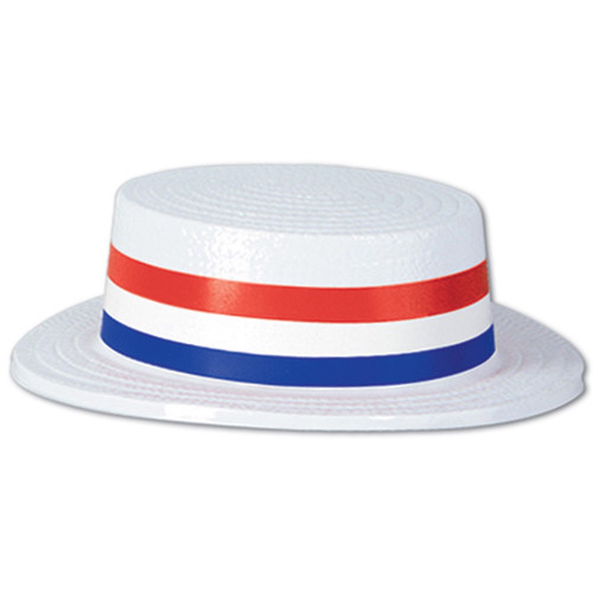 Pack of 24 White and Blue Patriotic 4th of July Skimmer Party Hats 3.25″