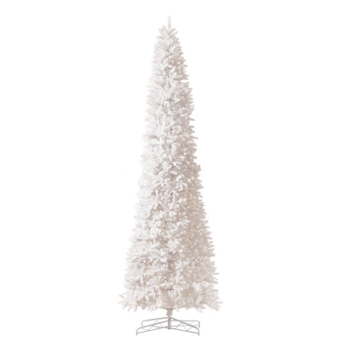 Pre-lit Slim White Artificial Christmas Tree - 13' - Clear LED Lights