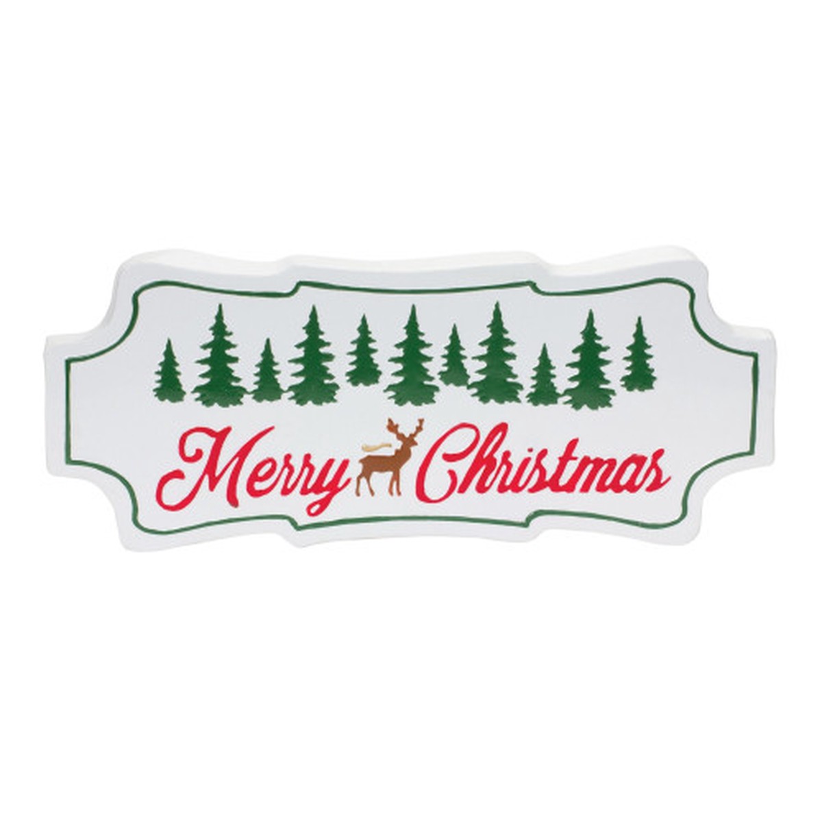 “Merry Christmas” Woodland Pine Tree Christmas Wall Sign – 23.75″