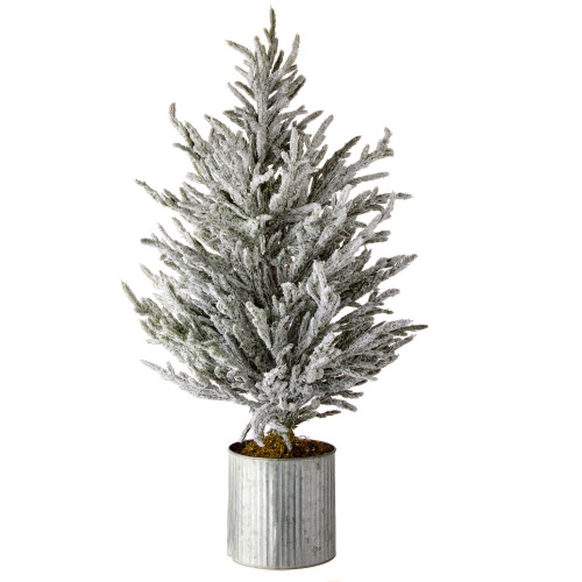 Potted Norfolk Pine Flocked Artificial Christmas Tree – 3′ – Unlit
