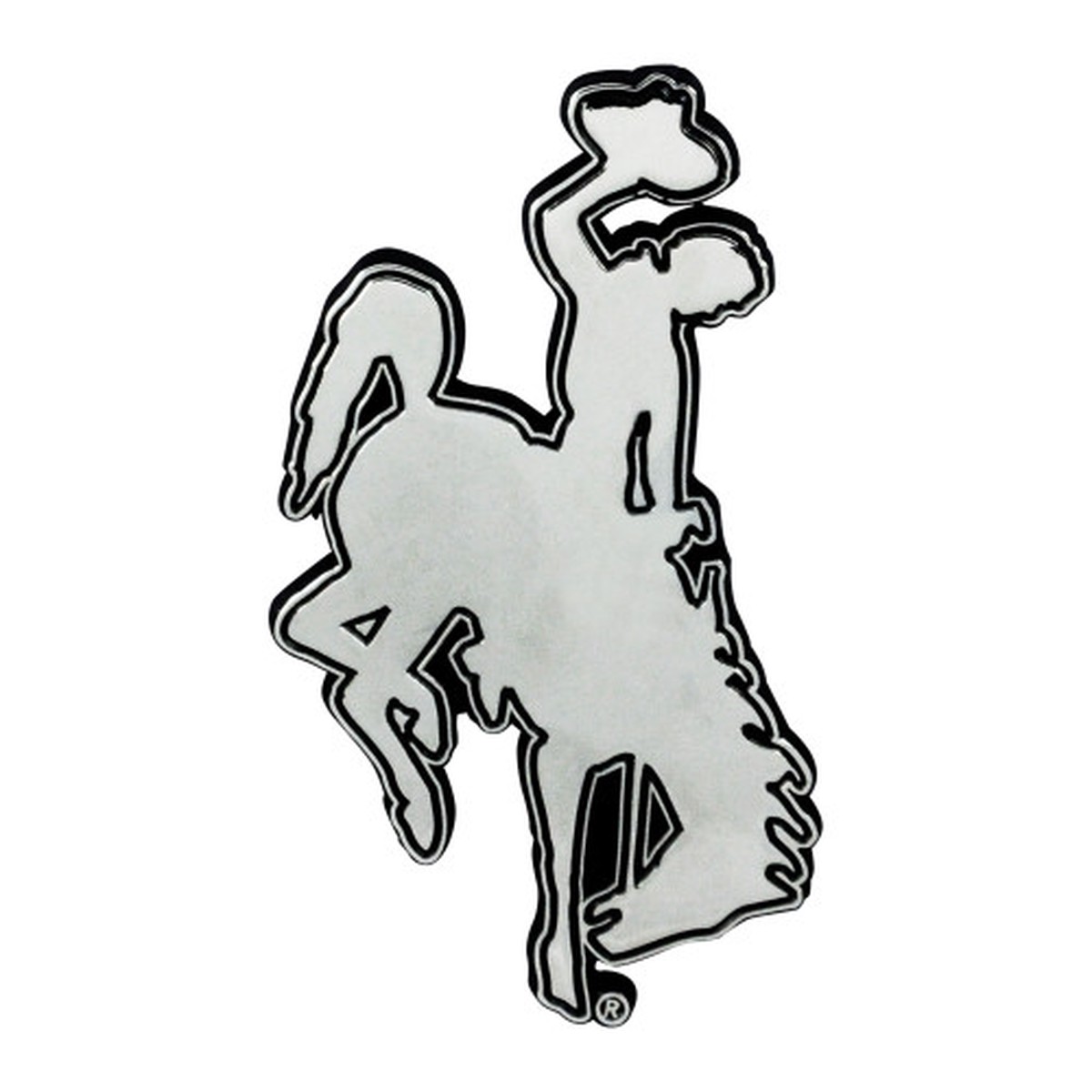 Set of 2 Silver NCAA University of Wyoming Cowboys Emblem Automotive Stick on Car Decals 3″ x 3″