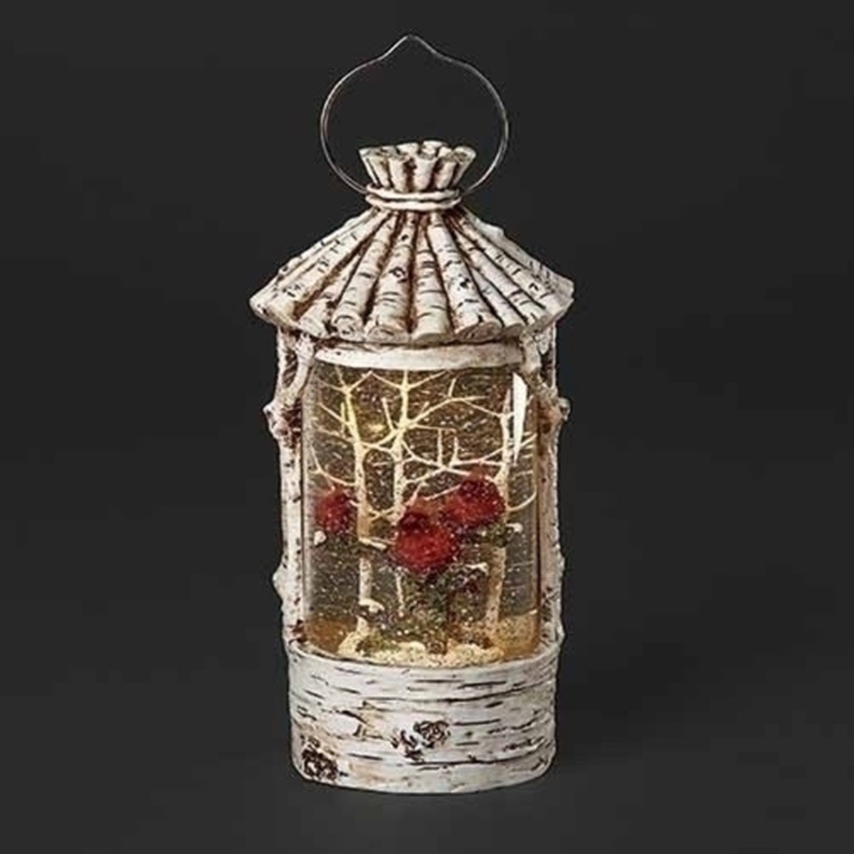 10″ LED Lighted Cardinal Christmas Snow Globe Lantern