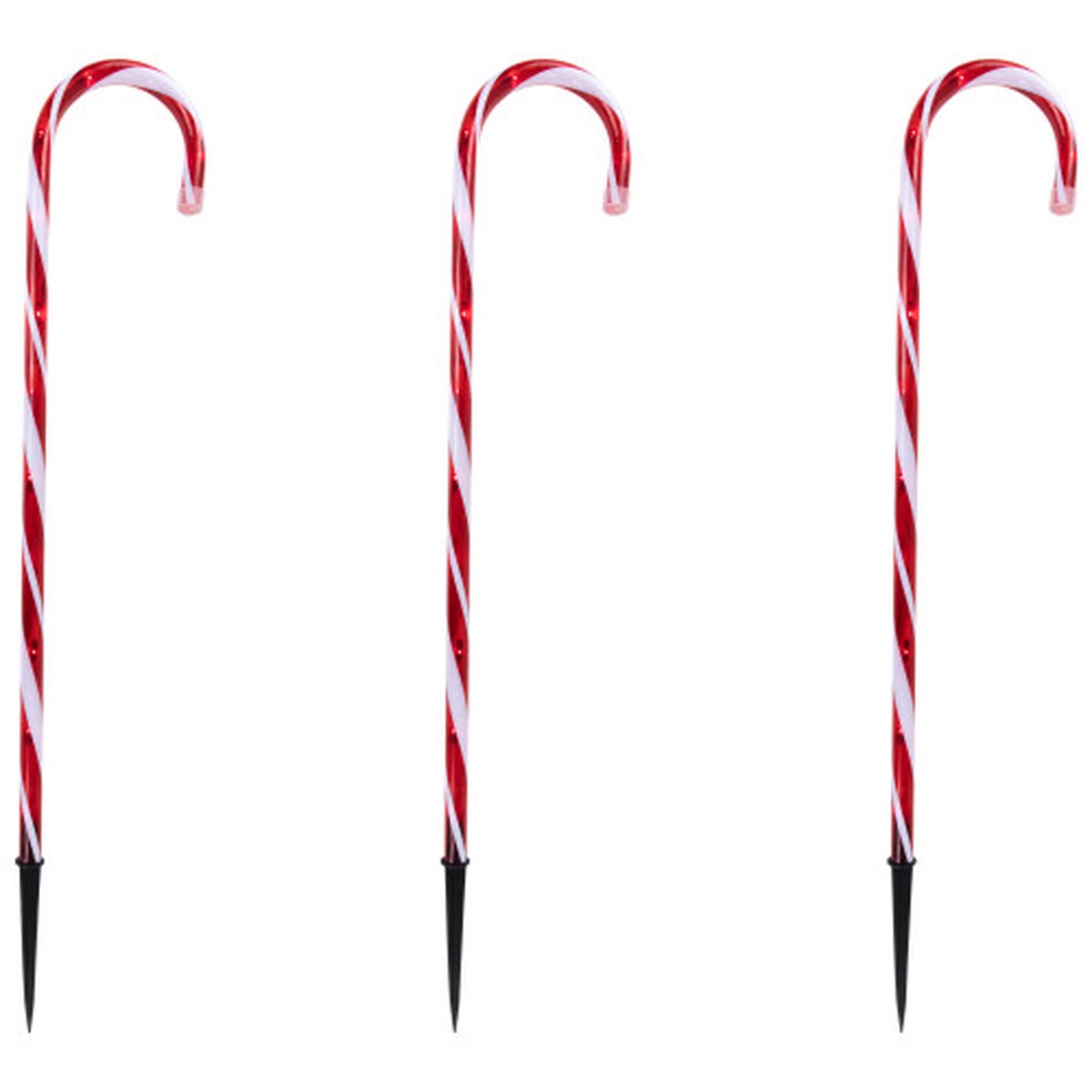 26″ Lighted Twinkle Candy Cane Christmas Outdoor Pathway Markers – Set of 3