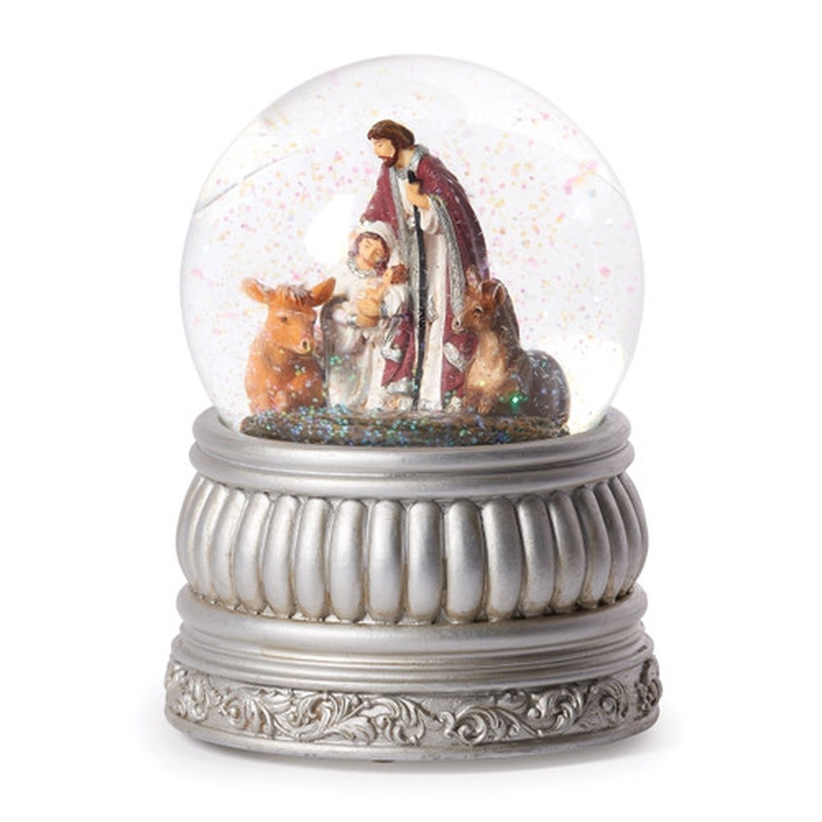 5.75″ Holy Family Christmas Musical Snow Globe