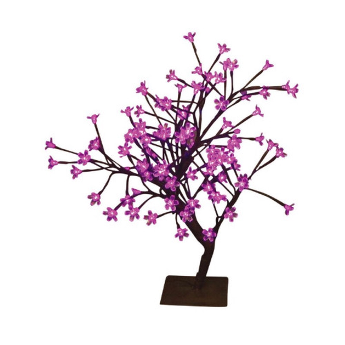 Pre-Lit Floral Bonsai Outdoor Artificial Tree – 22″ – Pink Lights
