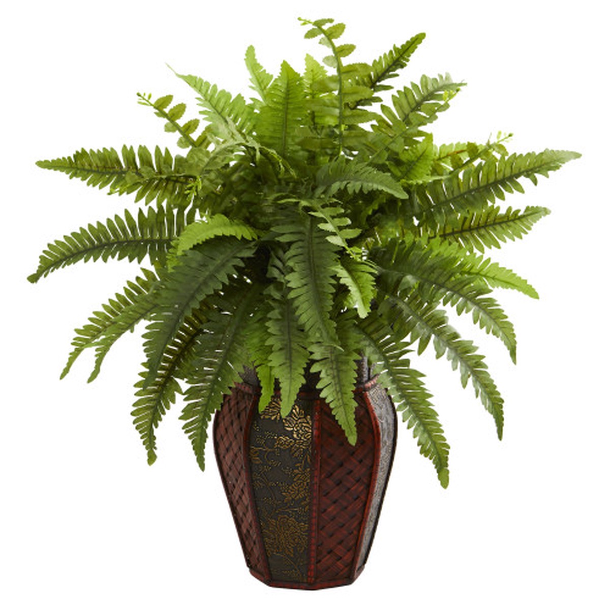 1.5′ Artificial Boston Fern Plant in Decorative Planter
