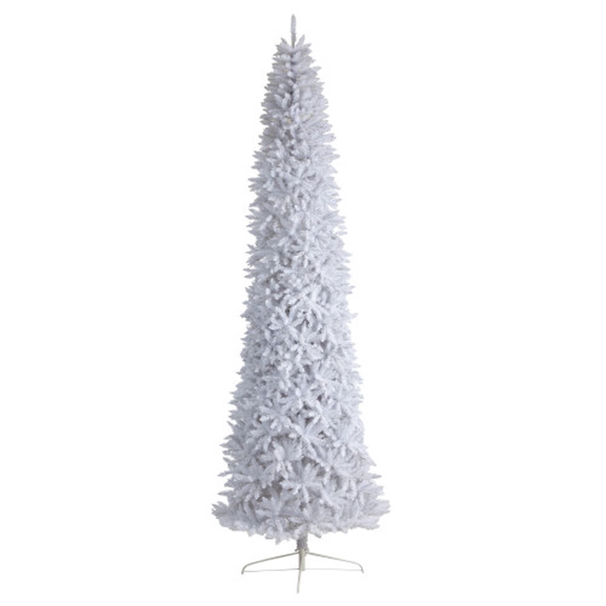 12′ White Slim Silhouette Artificial Christmas Tree, Unlit