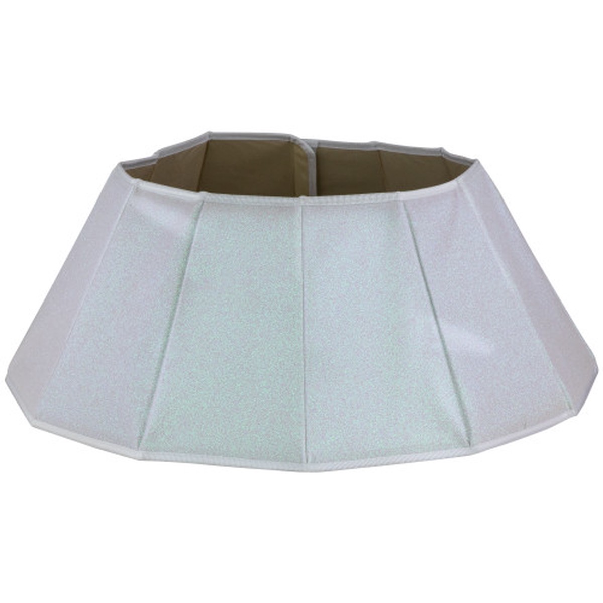 26″ Shiny White Fabric Hexagonal Christmas Tree Collar