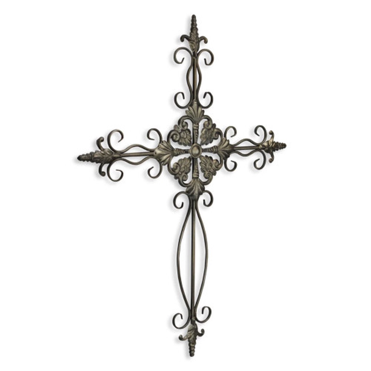 29″ Bronze Solid Rustic Finish Metal Wall Cross