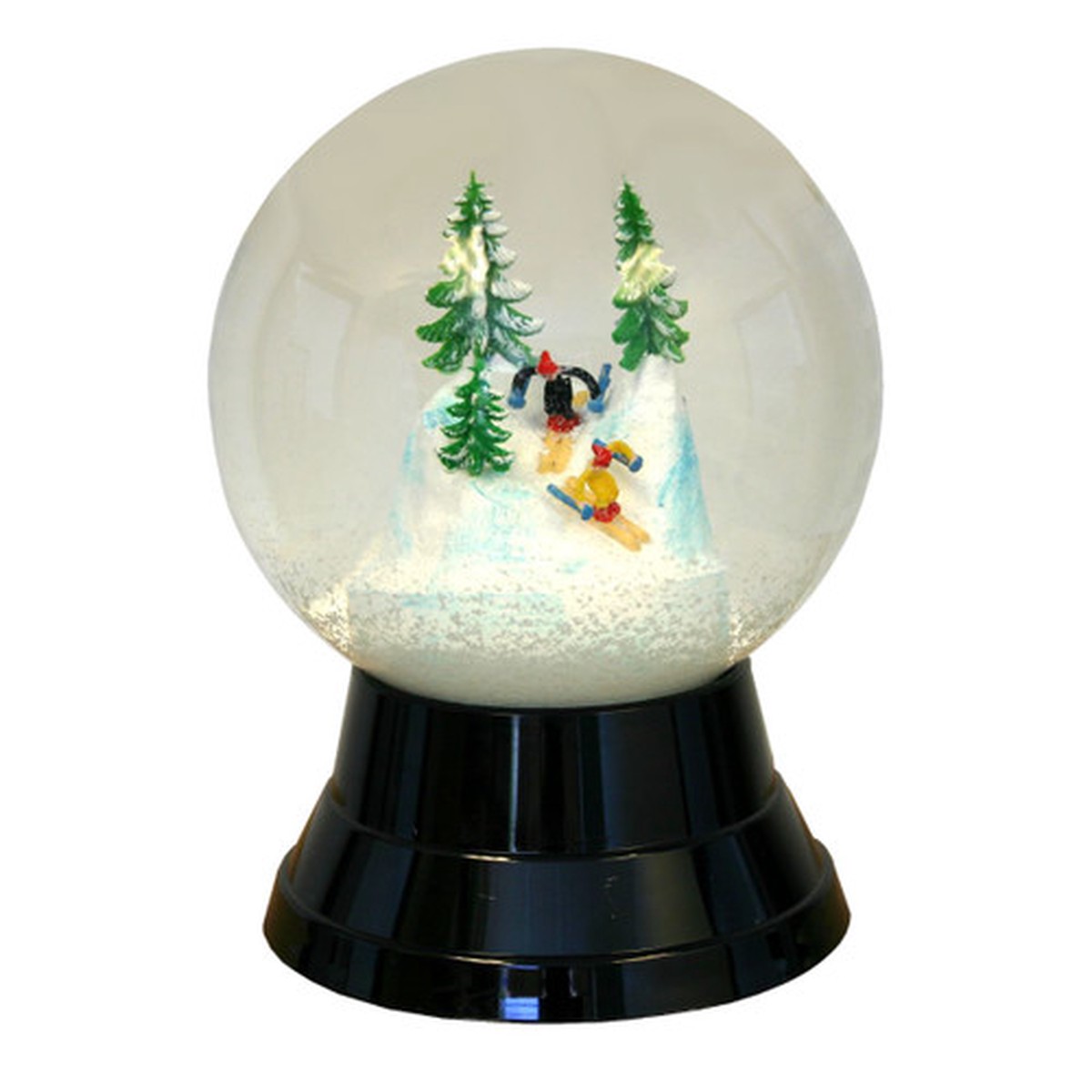 7″ Perzy Large Skiers Christmas Snow Globe