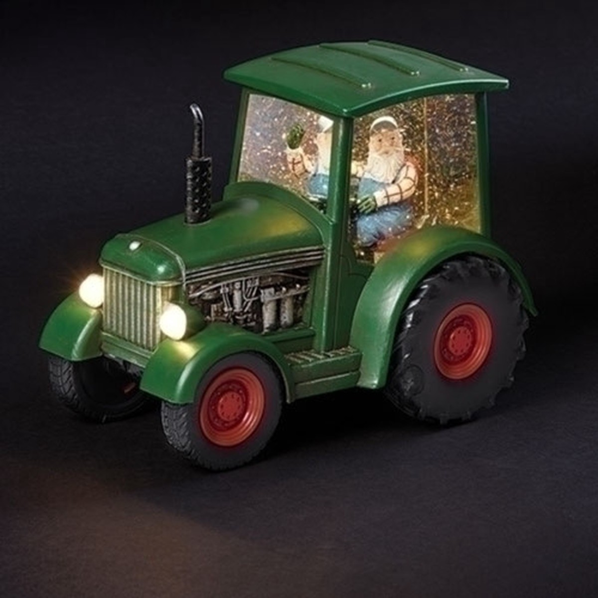 8.75″ LED Lighted Santa in Tractor Christmas Snow Globe