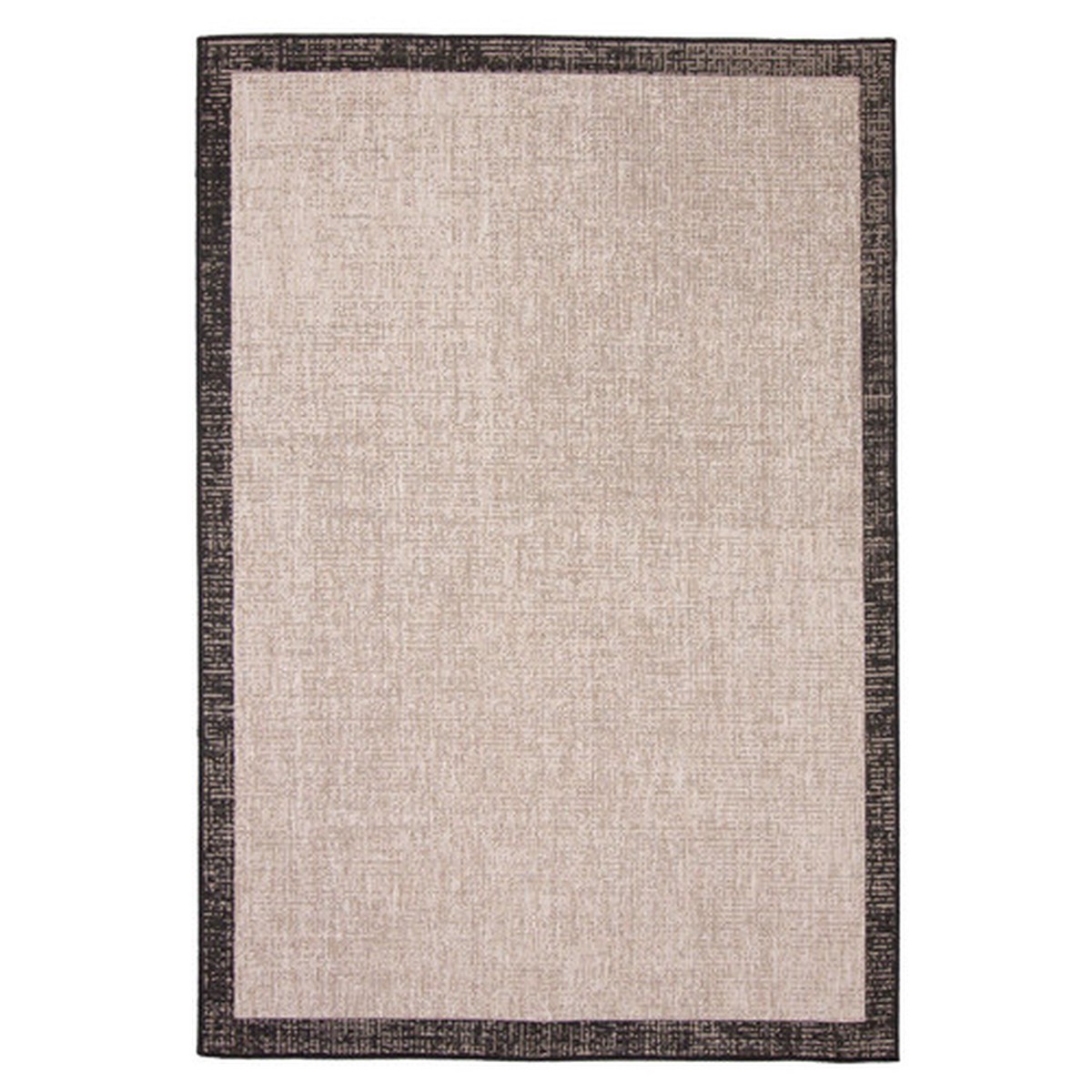 Bordered Rectangular Area Throw Rug – 5.25′ x 7.5′ – Gray and Black