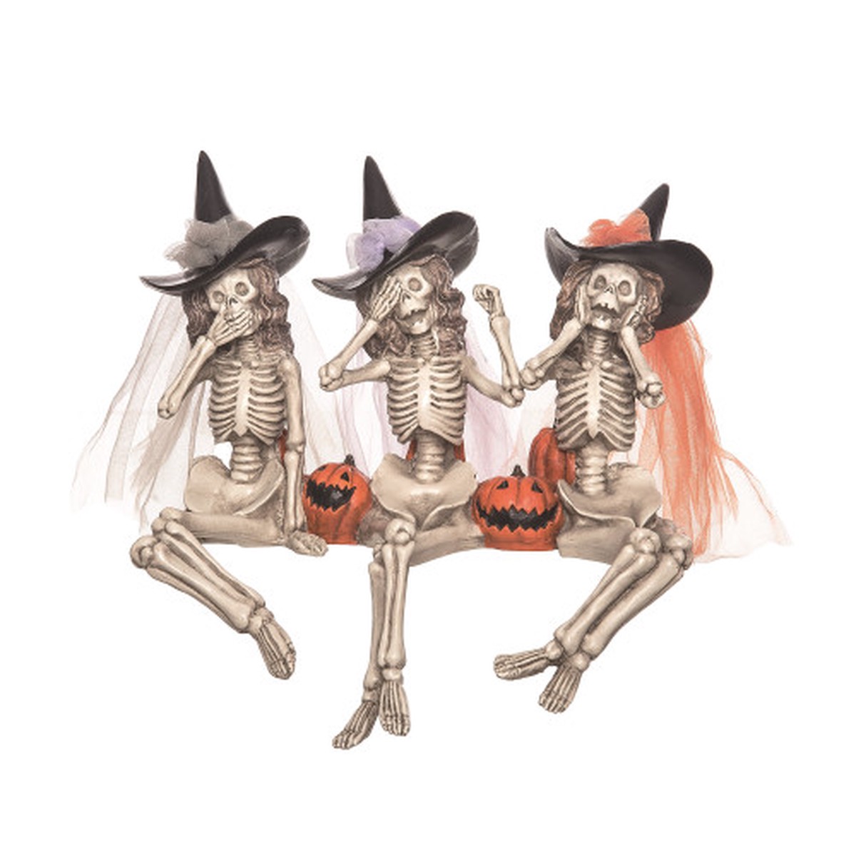 10.75″ Multi-Color Skeleton Witches Shelf Sitter Halloween Figurine