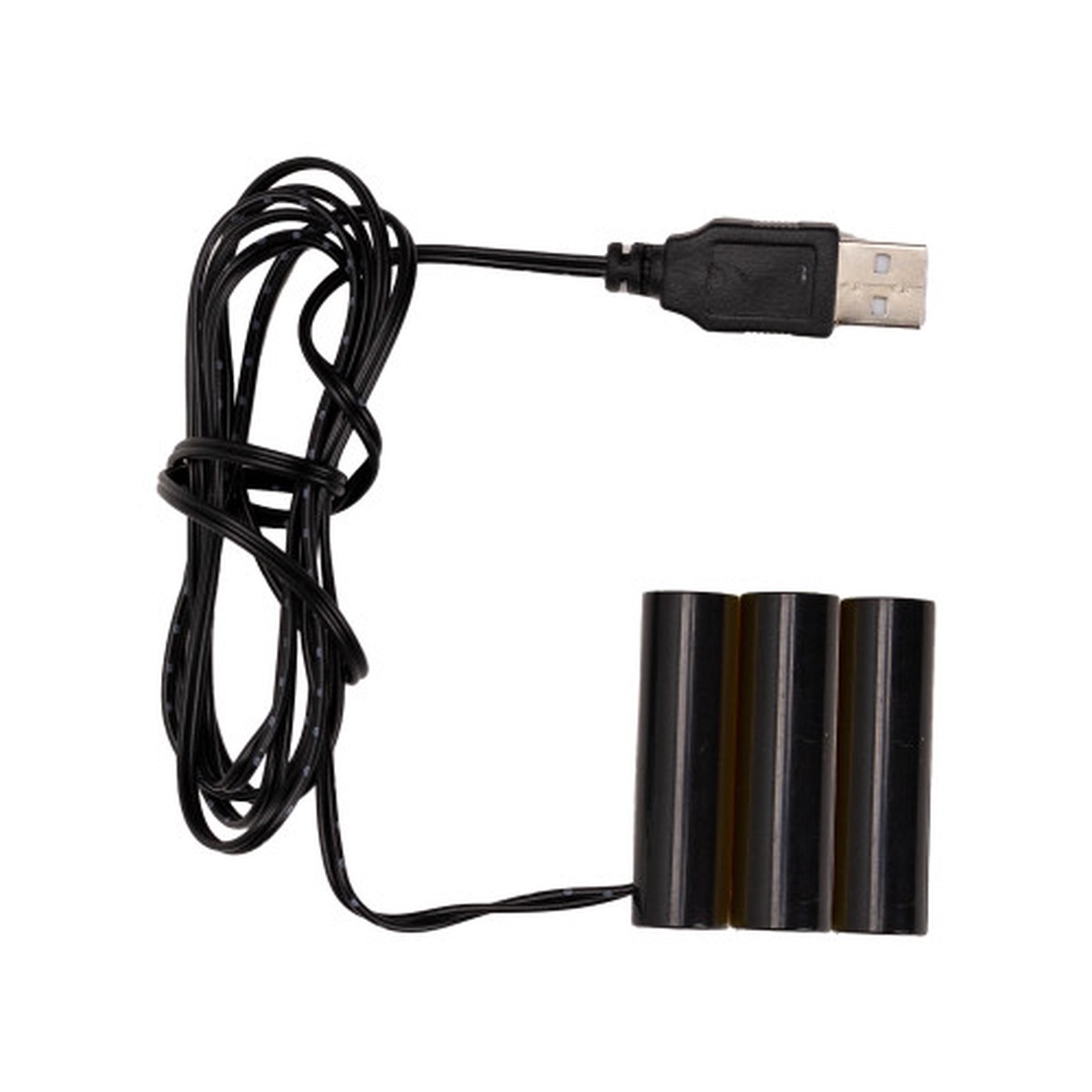 Battery Replacement Power Packs with USB Connector - Black - 58" - Set of 3