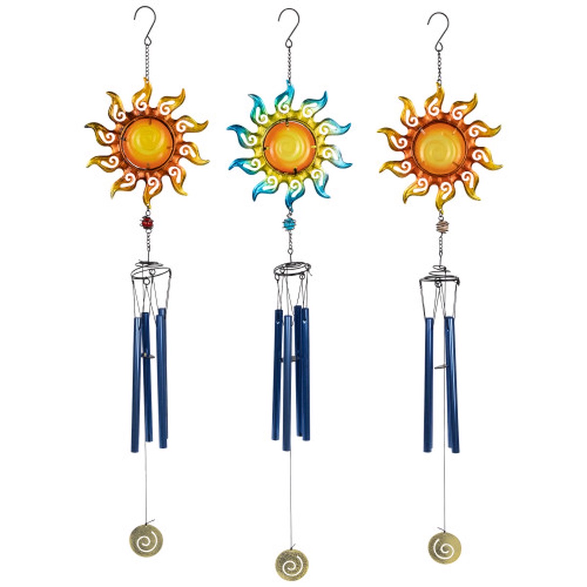 Shining Suns Outdoor Garden Windchimes – 31.5″ – Set of 3