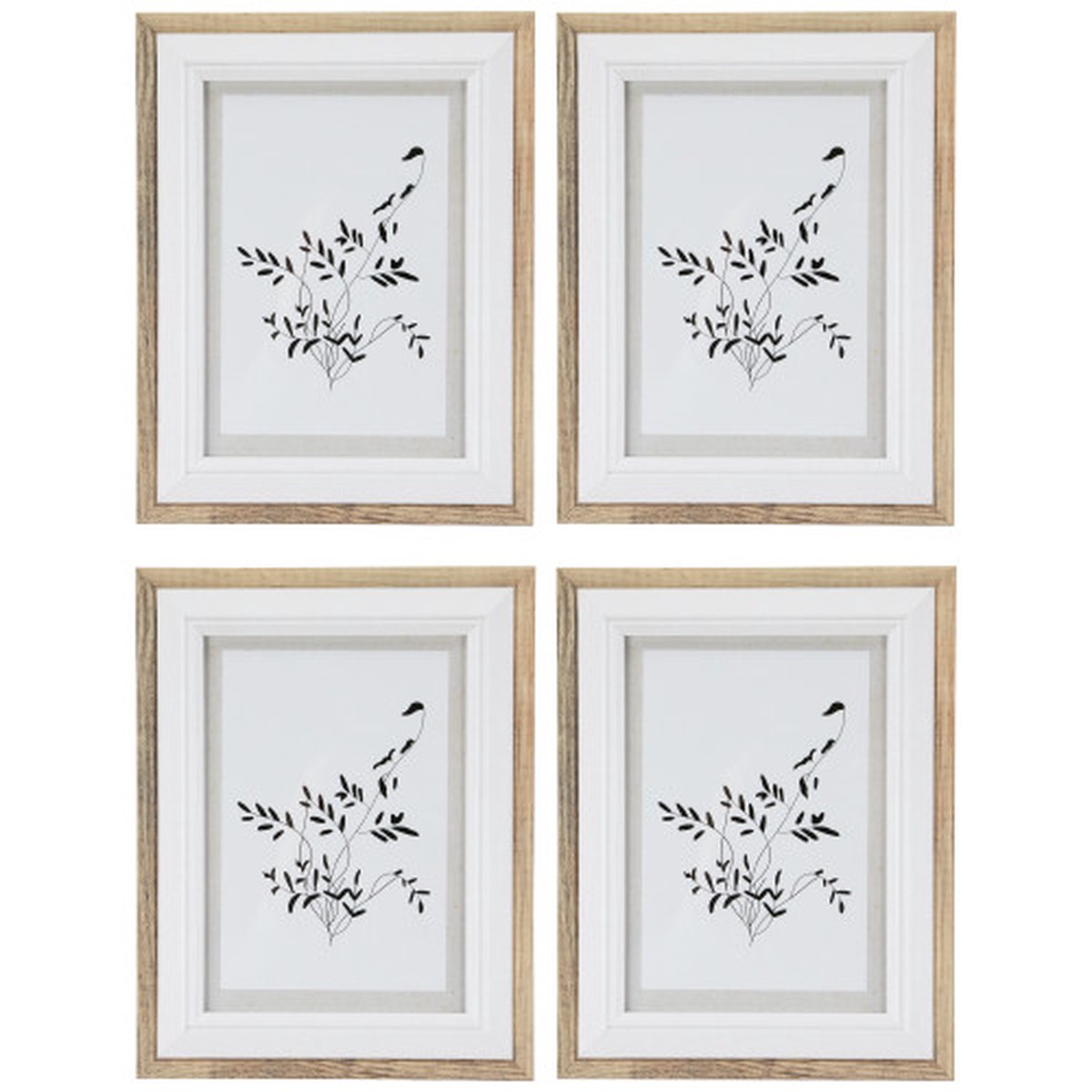 Wooden Picture Frames – for 5″ x 7″ Photos – Natural and White – Set of 4